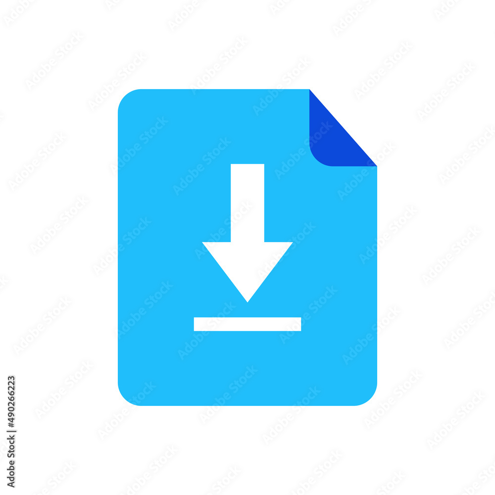 File download icon vector graphic illustration in blue File download icon vector graphic illustration in blue