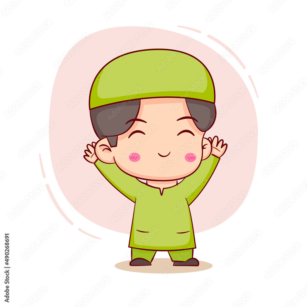 Cute Moslem boy cartoon character Cute Moslem boy cartoon character