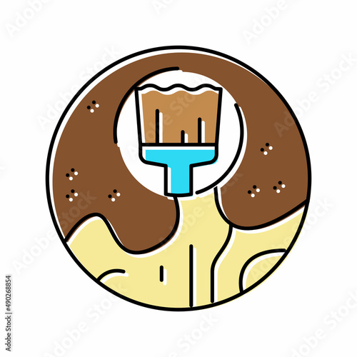 staining hardwood floor color icon vector illustration