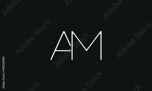 Alphabet letter icon logo AM