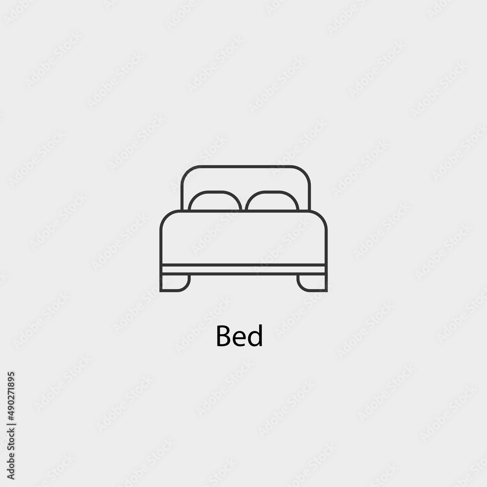 Bed vector icon illustration sign Bed vector icon illustration sign
