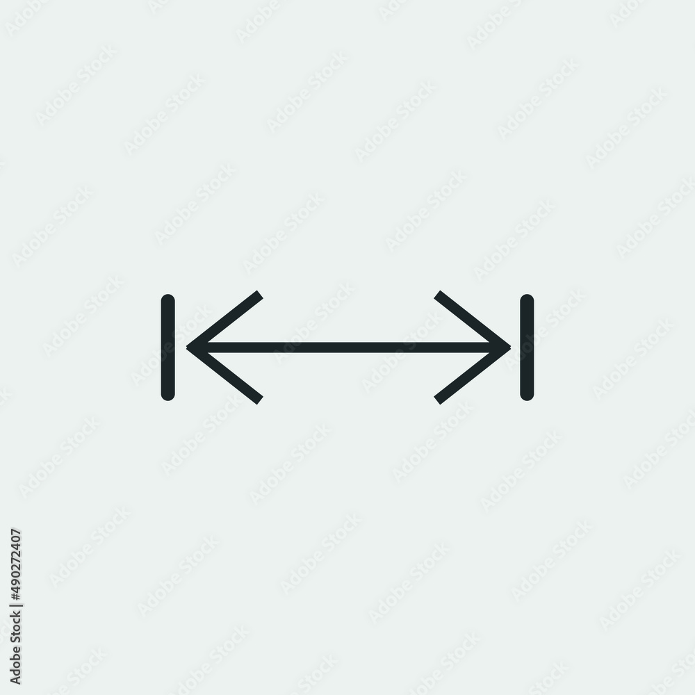 Distance vector icon illustration sign Distance vector icon illustration sign