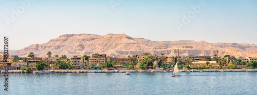 The Nile river viewed from the city of Luxor, Egypt photo