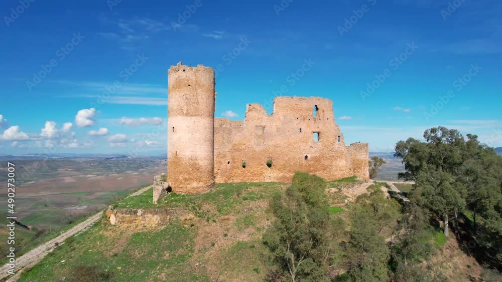 View of Mazzarino Medieval Castle, Caltanissetta, Sicily, Italy, Europe View of Mazzarino Medieval Castle, Caltanissetta, Sicily, Italy, Europe