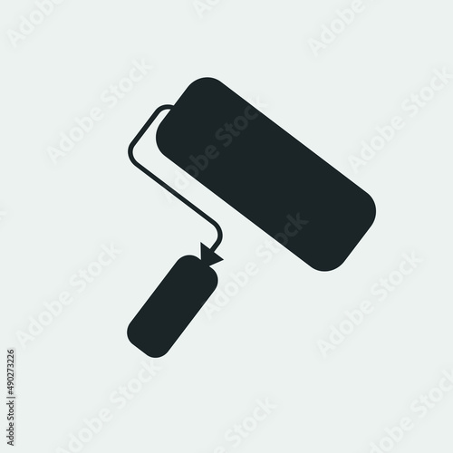Painter vector icon solid grey