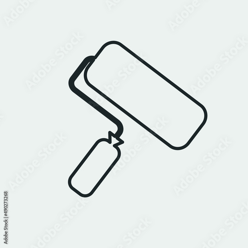 Painter vector icon solid grey