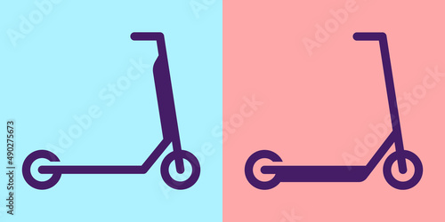 Electric scooter minimalism logo vector icon illustration