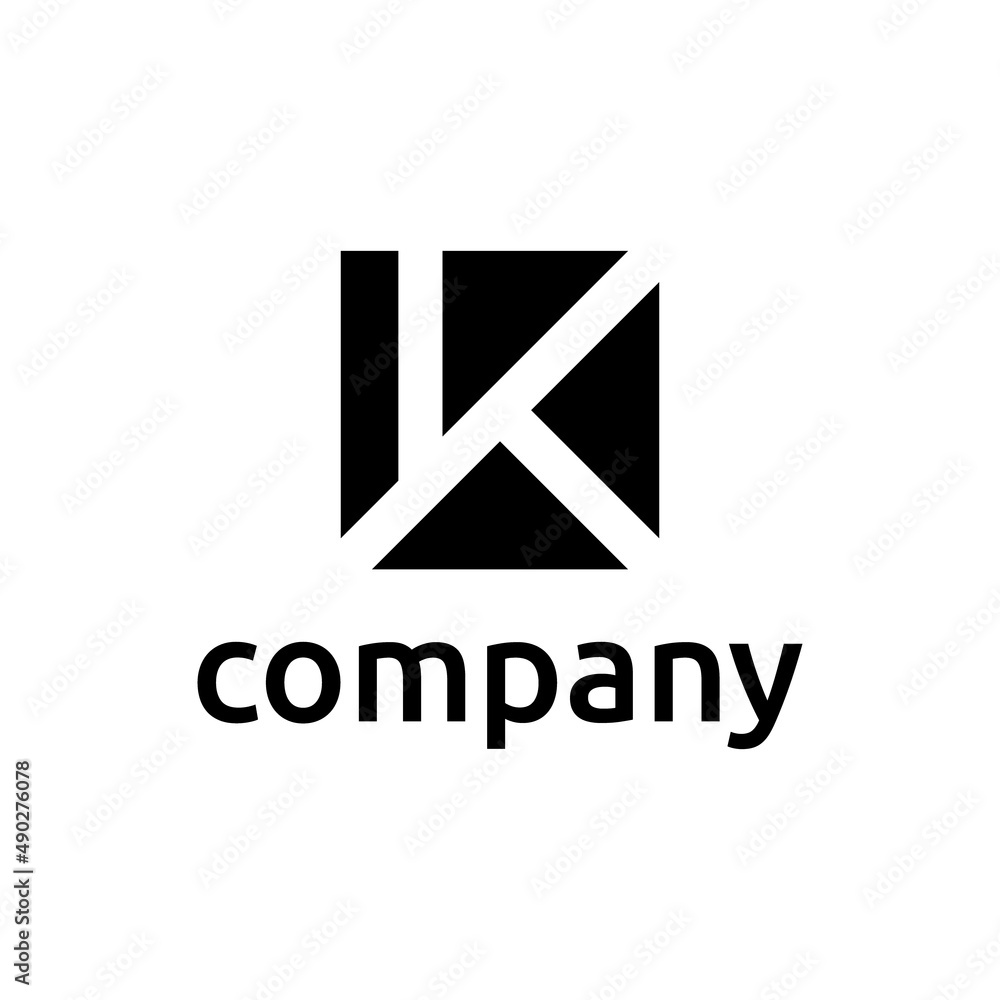 Naklejka premium letter K square logo design