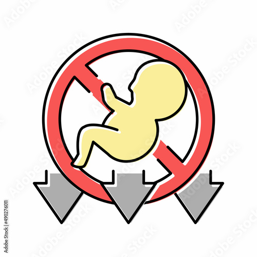 miscarriage baby color icon vector illustration