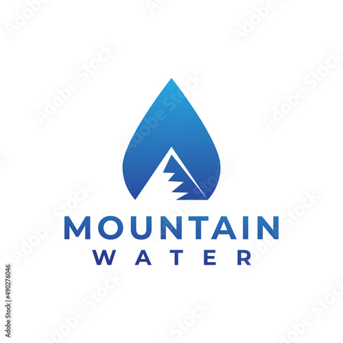 mountain water logo design