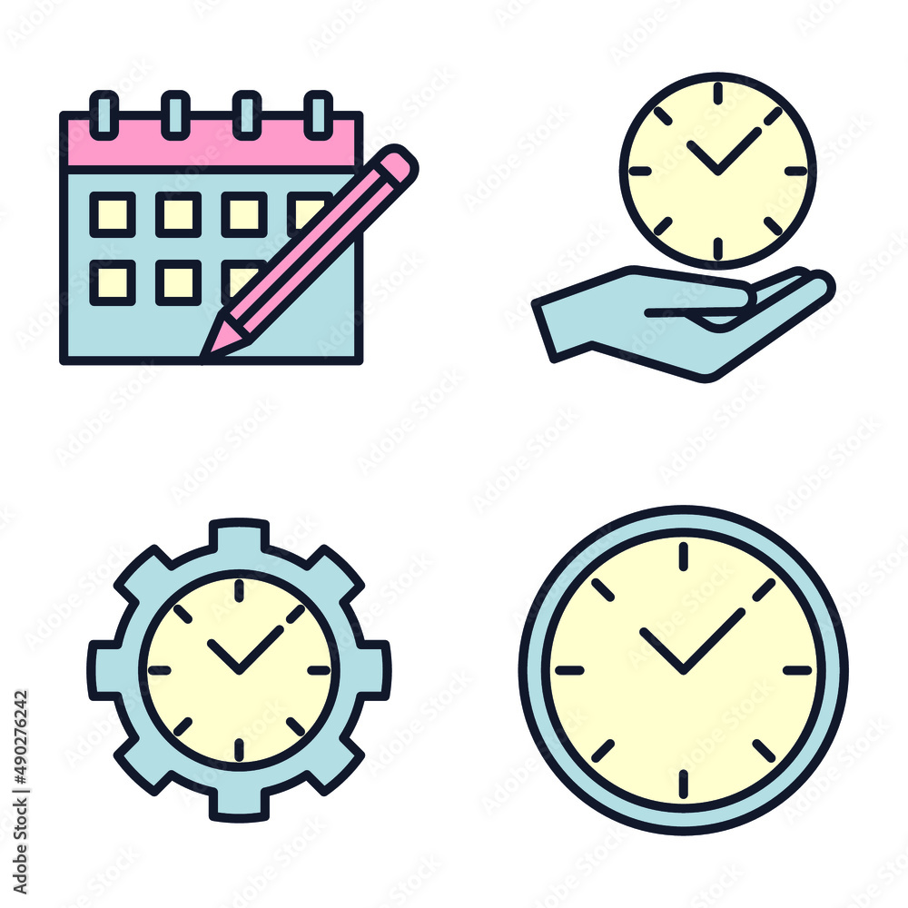 Fototapeta premium Time set icon symbol template for graphic and web design collection logo vector illustration