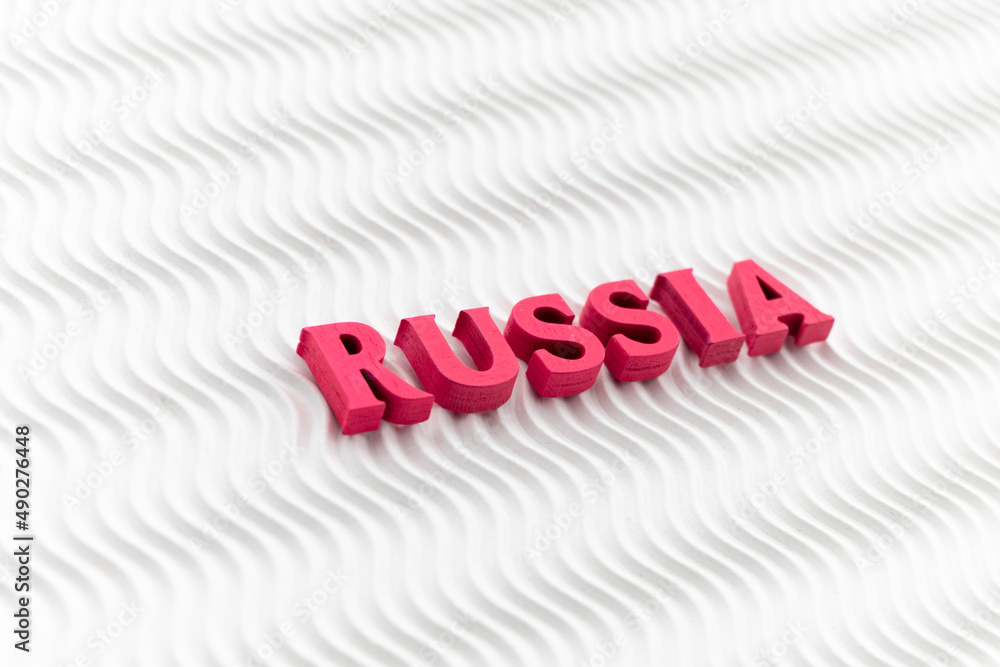 Russia in red color isolated on a white background Russia in red color isolated on a white background