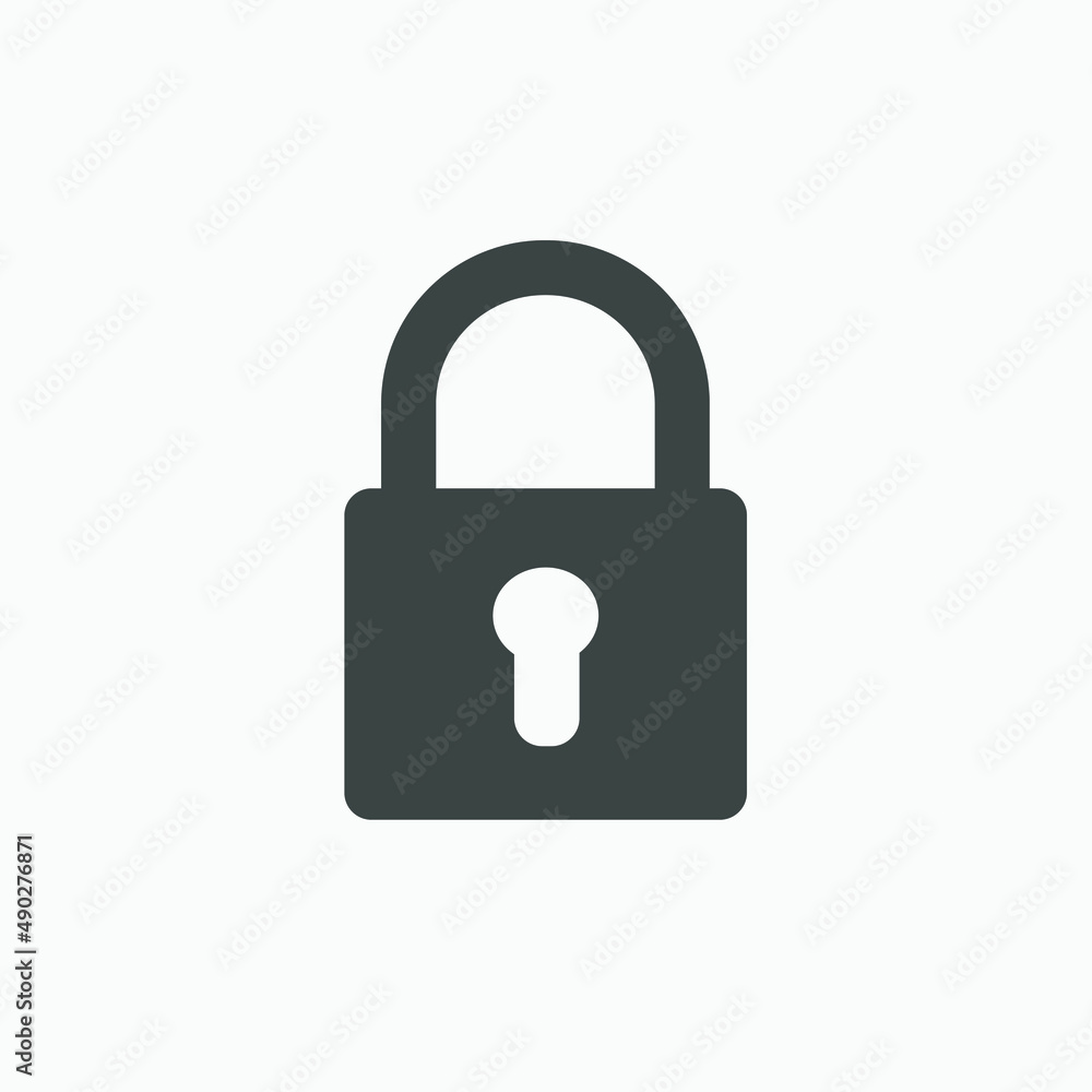 Lock protection, security, padlock icon vector isolated Lock protection, security, padlock icon vector isolated