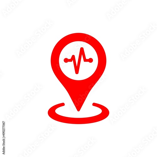 Earthquake location icon isolated on white background
