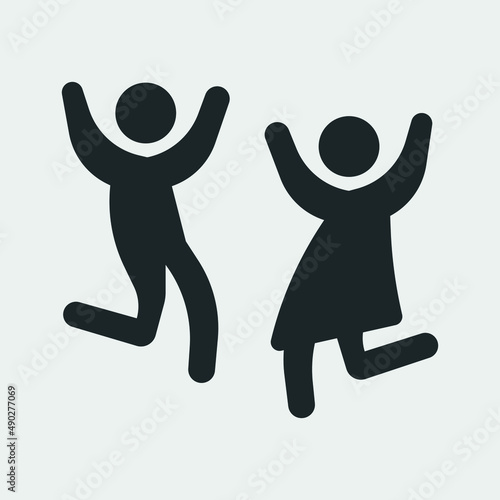 Kids playing vector icon illustration sign