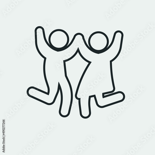 Kids playing vector icon illustration sign