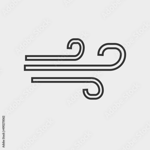 Wind blow vector icon illustration sign