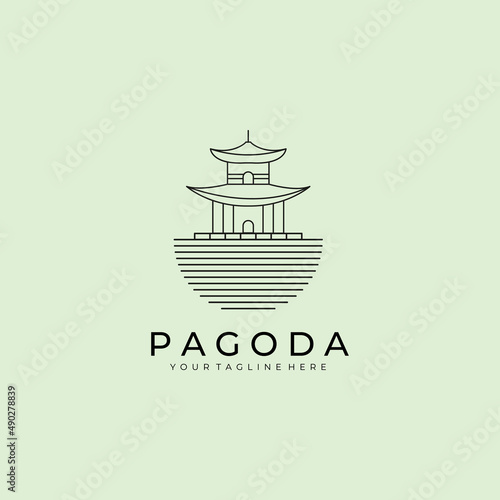 Pagoda japan temple logo icon design template vector illustration