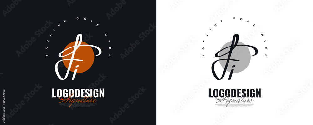Initial F and I Logo Design with Elegant and Minimalist Handwriting Style. FI Signature Logo or Symbol for Wedding, Fashion, Jewelry, Boutique, and Business Identity Initial F and I Logo Design with Elegant and Minimalist Handwriting Style. FI Signature Logo or Symbol for Wedding, Fashion, Jewelry, Boutique, and Business Identity