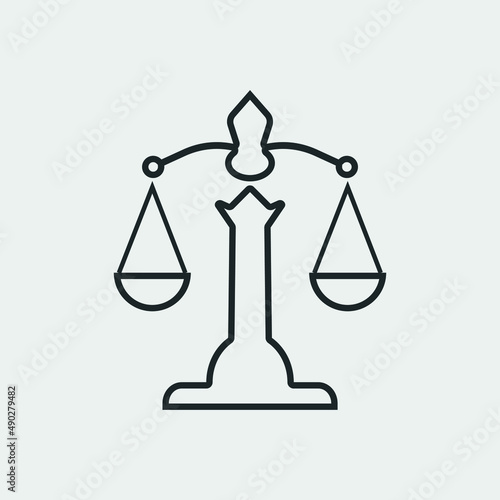 Balance scales vector icon illustration sign