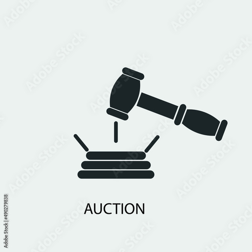 Auction vector icon illustration sign