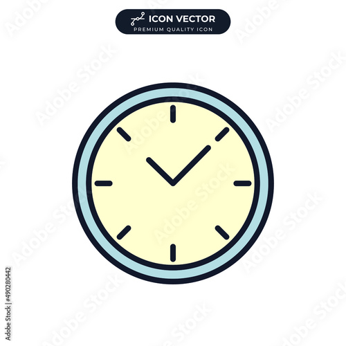 wall clock icon symbol template for graphic and web design collection logo vector illustration