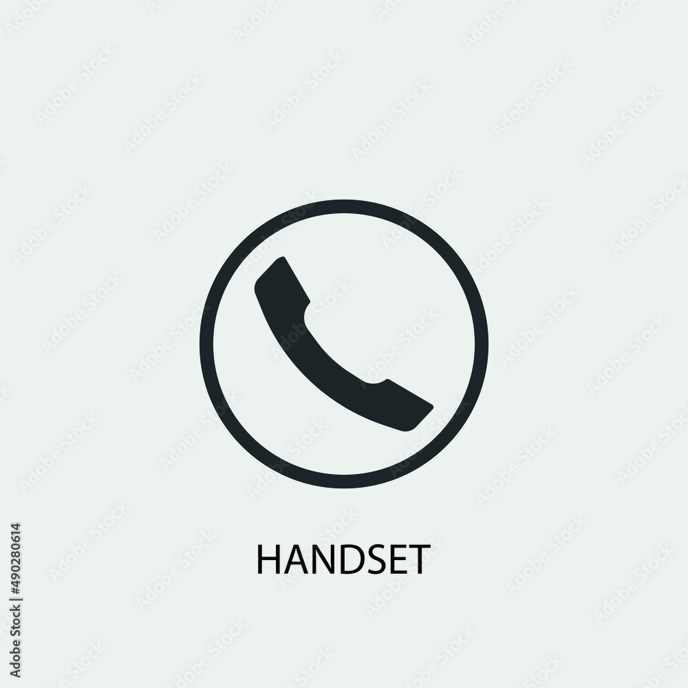 Handset vector icon illustration sign Handset vector icon illustration sign