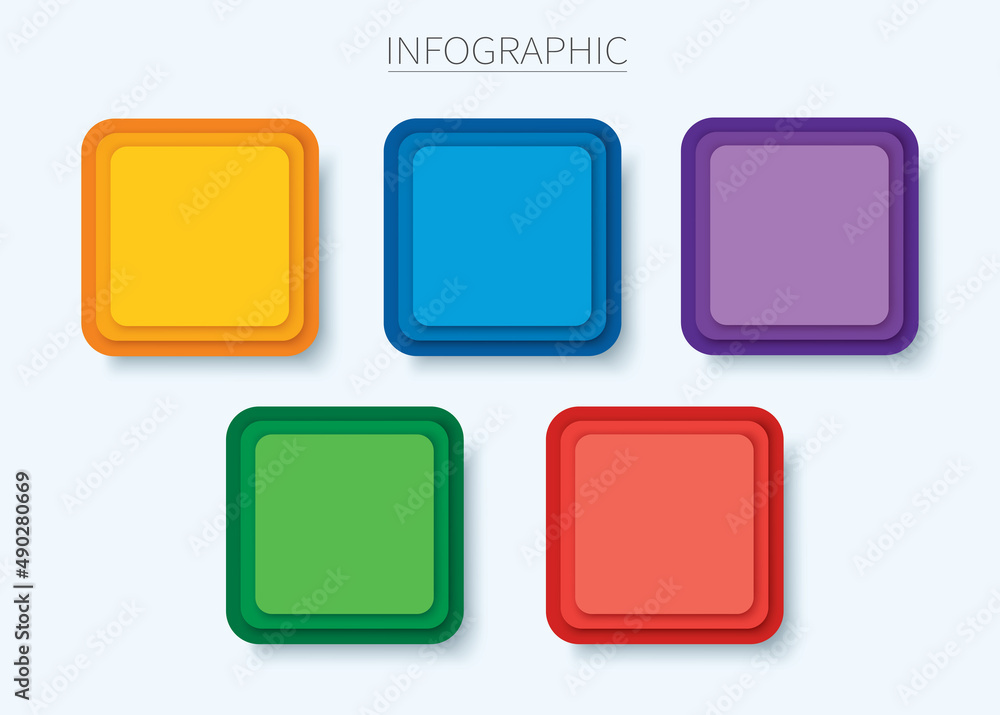 colorful square infographic vector template