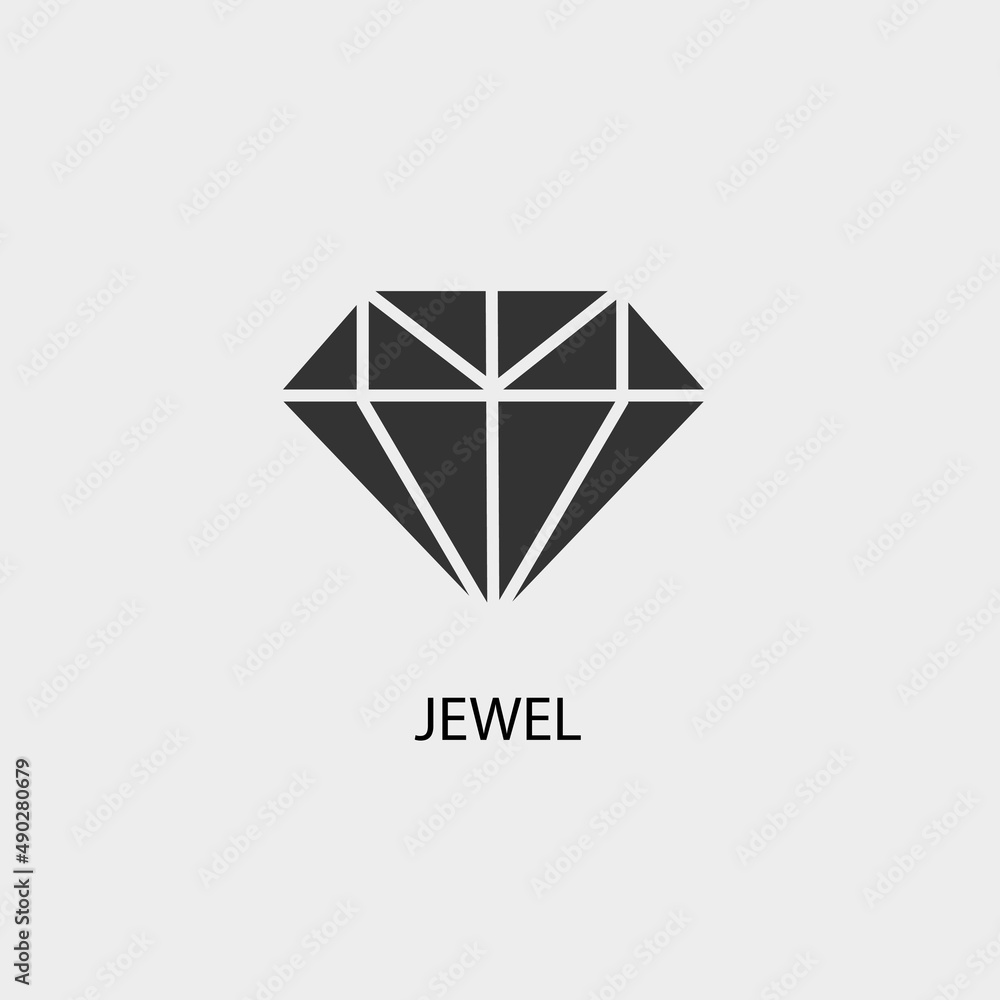 Jewel vector icon illustration sign Jewel vector icon illustration sign