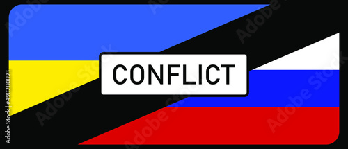 Russian and Ukrainian flag background. Conflict between Russia and Ukraine war concept. Vector background illustration EPS 10