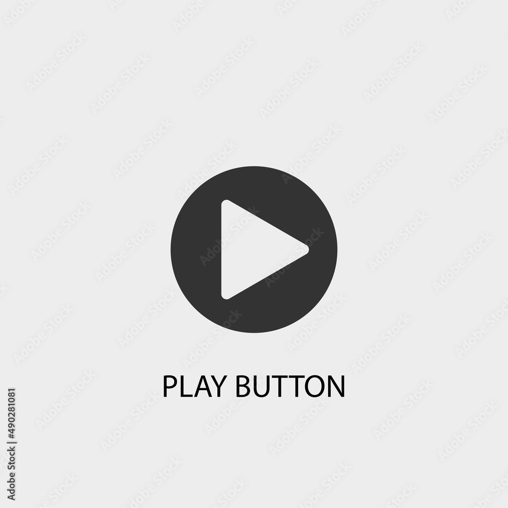 Play button vector icon illustration sign Play button vector icon illustration sign