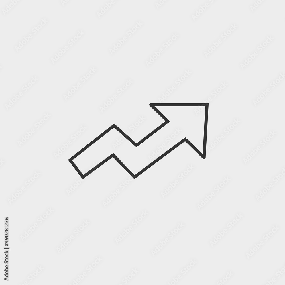Rise arrow vector icon illustration sign Rise arrow vector icon illustration sign