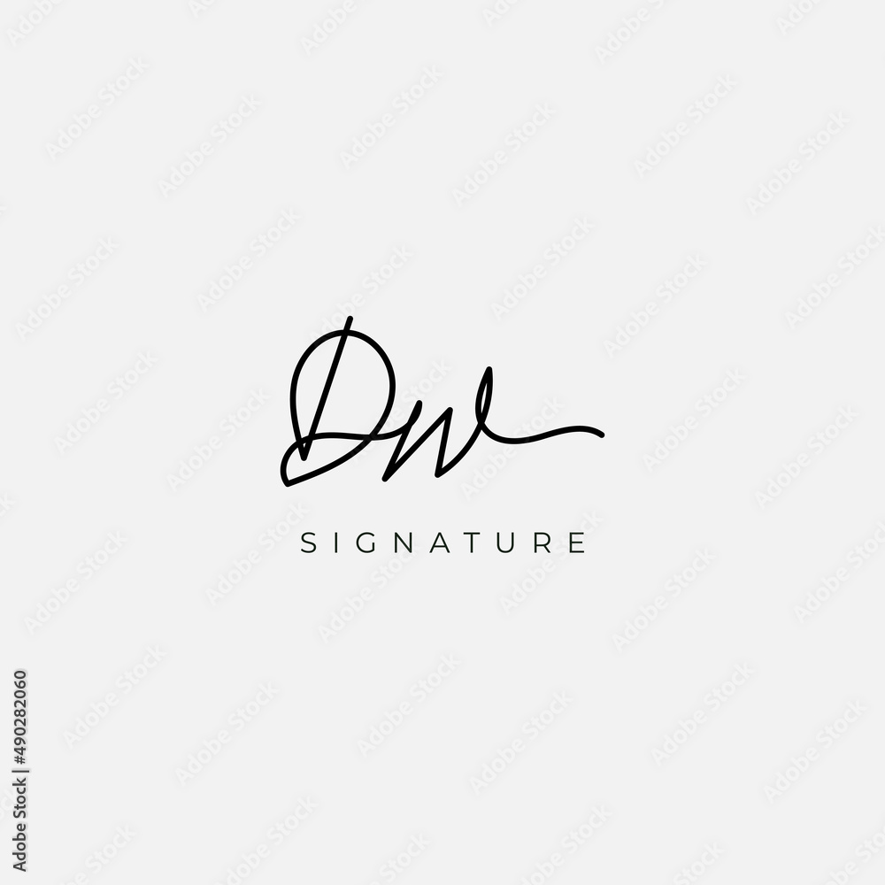 Unique Hand Lettering Signature DW Logo Design Unique Hand Lettering Signature DW Logo Design
