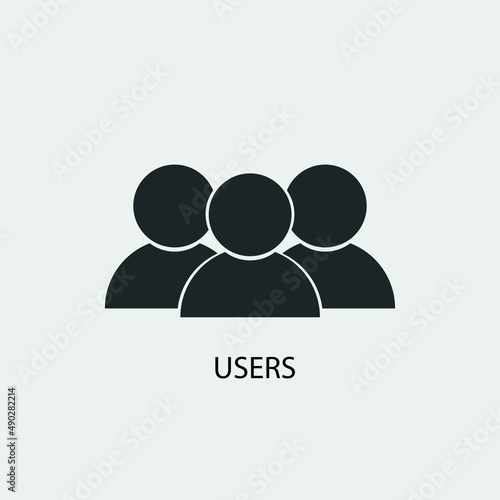 Users vector icon illustration sign