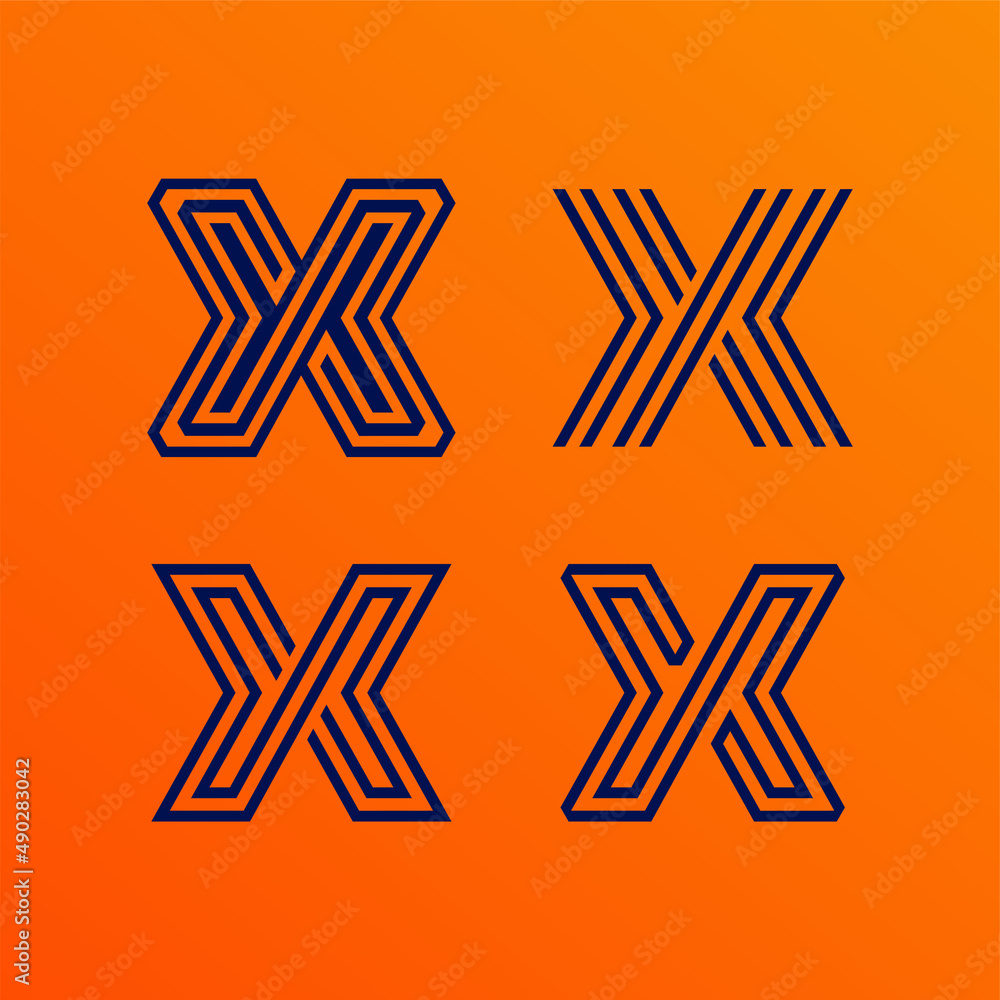 Modern professional X letter set emblem for sport teams Modern professional X letter set emblem for sport teams
