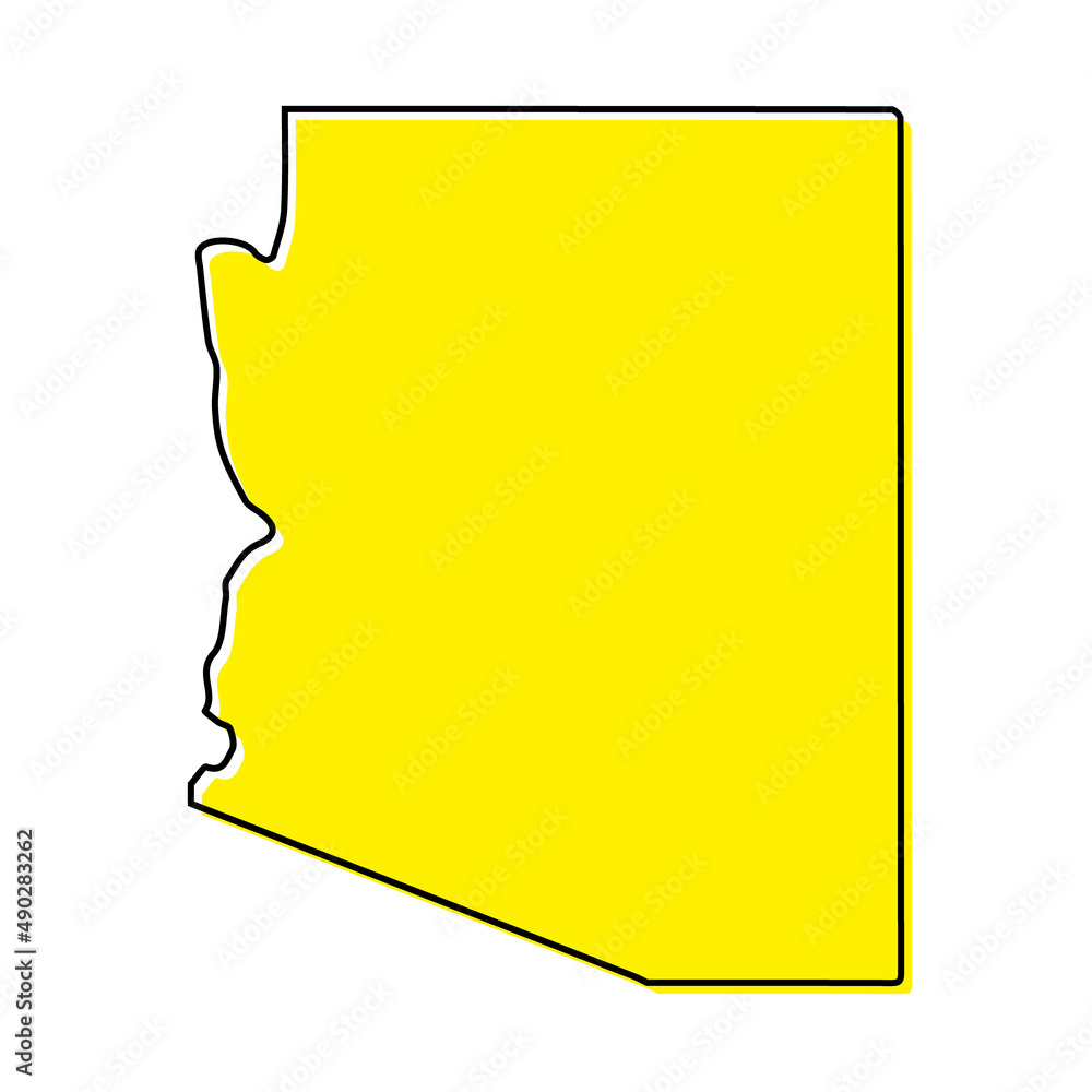 simple-outline-map-of-arizona-is-a-state-of-united-states-stylized