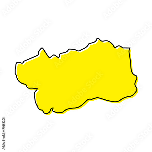 Simple outline map of Aosta Valley is a region of Italy