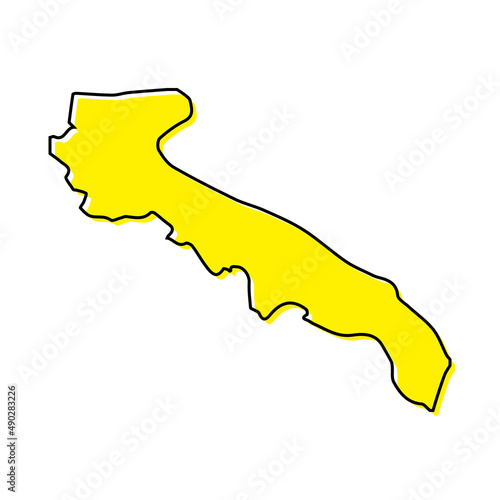 Foto Simple outline map of Apulia is a region of Italy