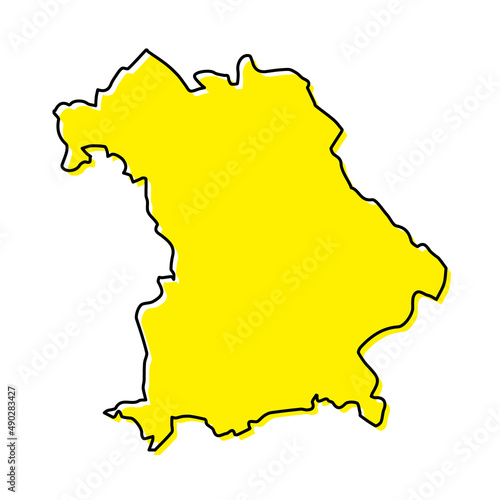 Simple outline map of Bavaria is a state of Germany.