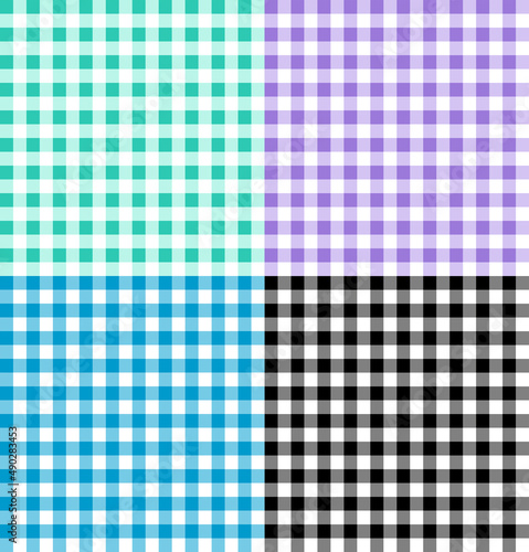 Colorful Checkered Flannel patterns of square for background.