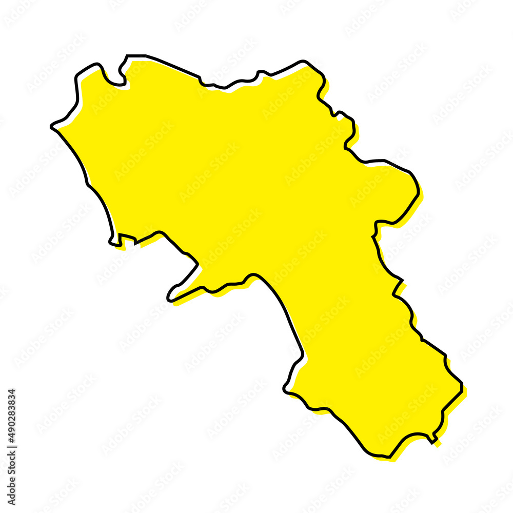 Simple outline map of Campania is a region of Italy Simple outline map of Campania is a region of Italy