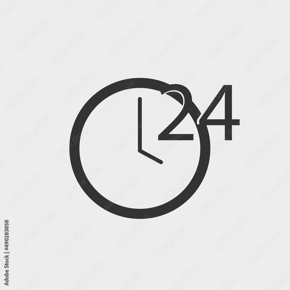 24 hour service vector icon illustration sign 24 hour service vector icon illustration sign