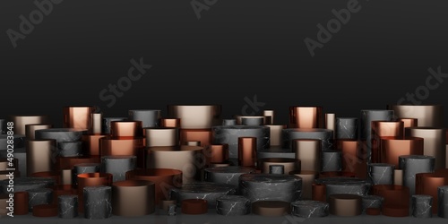 Marble product stand stage round base and studio set 3d illustration