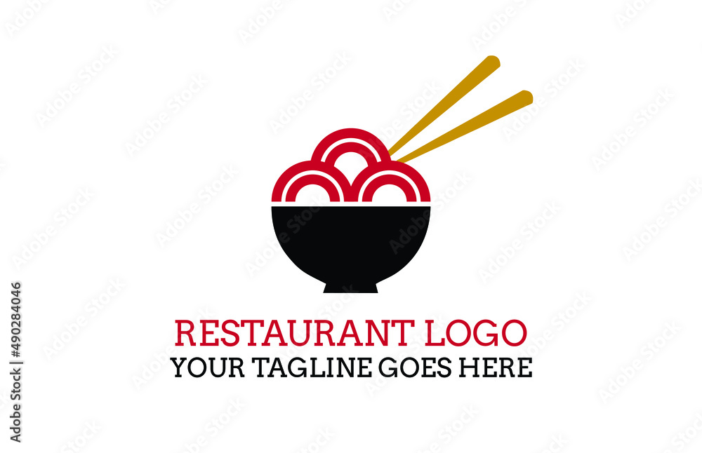 minimalistic ramen restaurant logo vector	