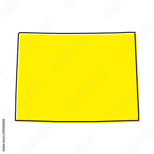 Simple outline map of Colorado is a state of United States. Stylized line design