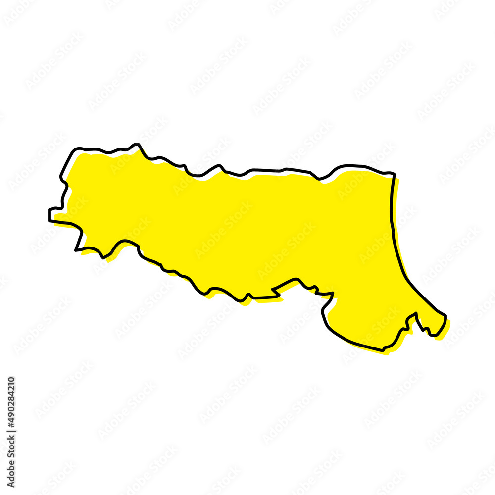 Simple outline map of Emilia-Romagna is a region of Italy Simple outline map of Emilia-Romagna is a region of Italy