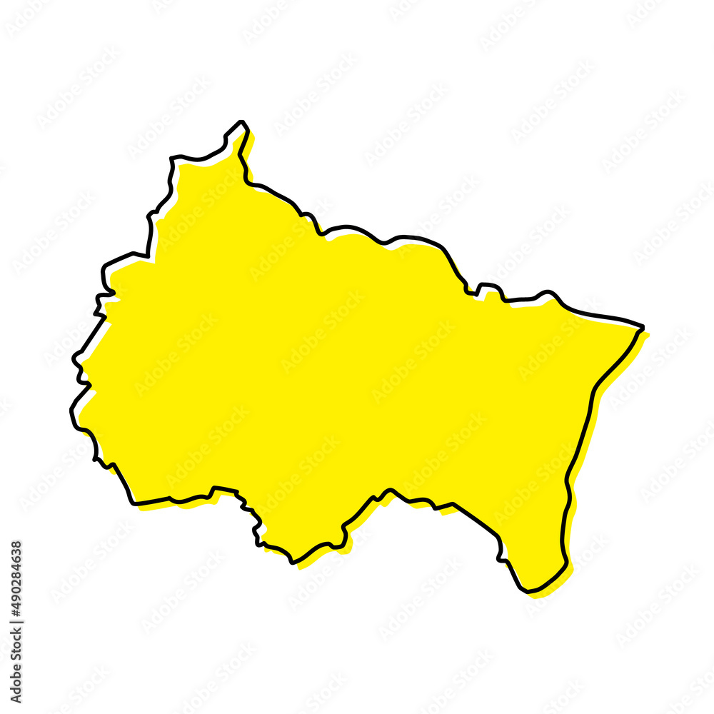 Fototapeta premium Simple outline map of Grand Est is a region of France