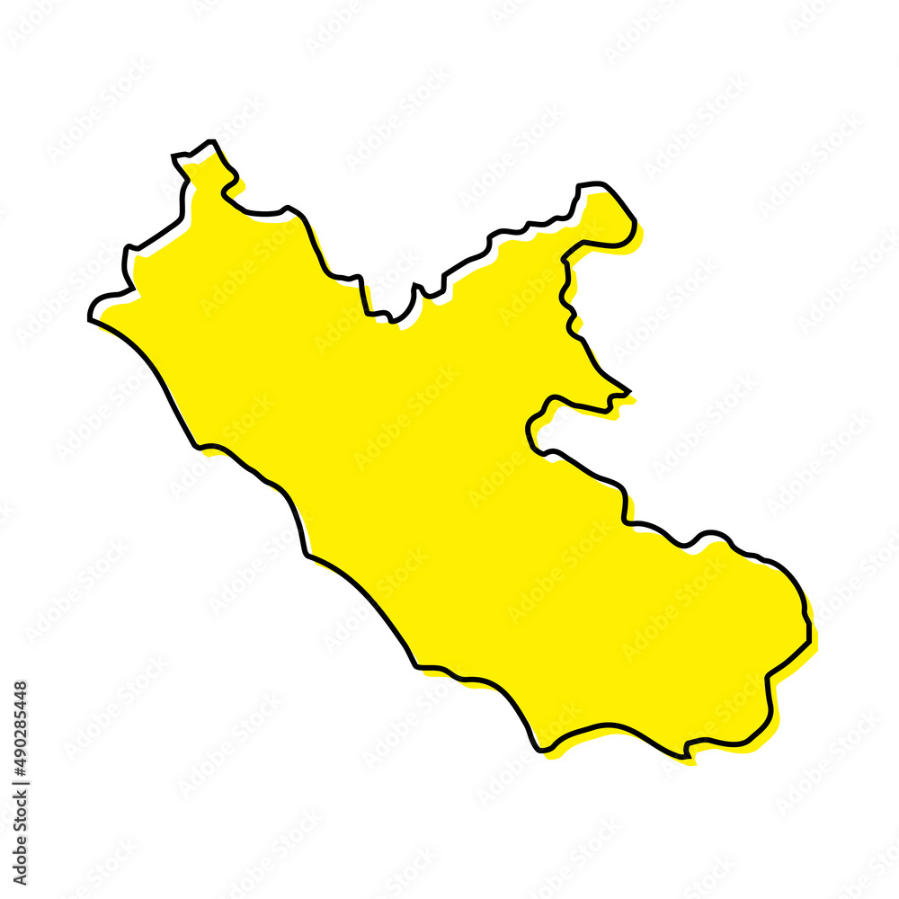 Simple outline map of Lazio is a region of Italy