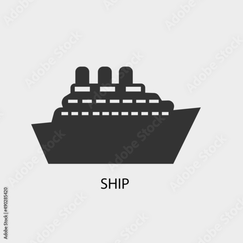 Ship vector icon illustration sign