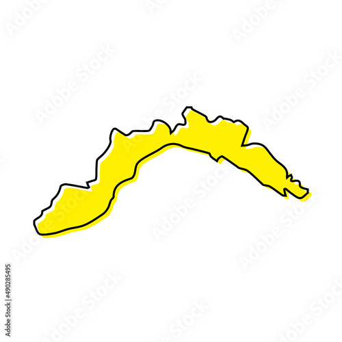 Simple outline map of Liguria is a region of Italy